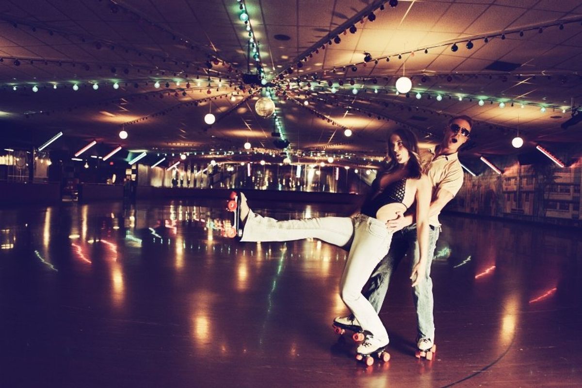 couple roller skating