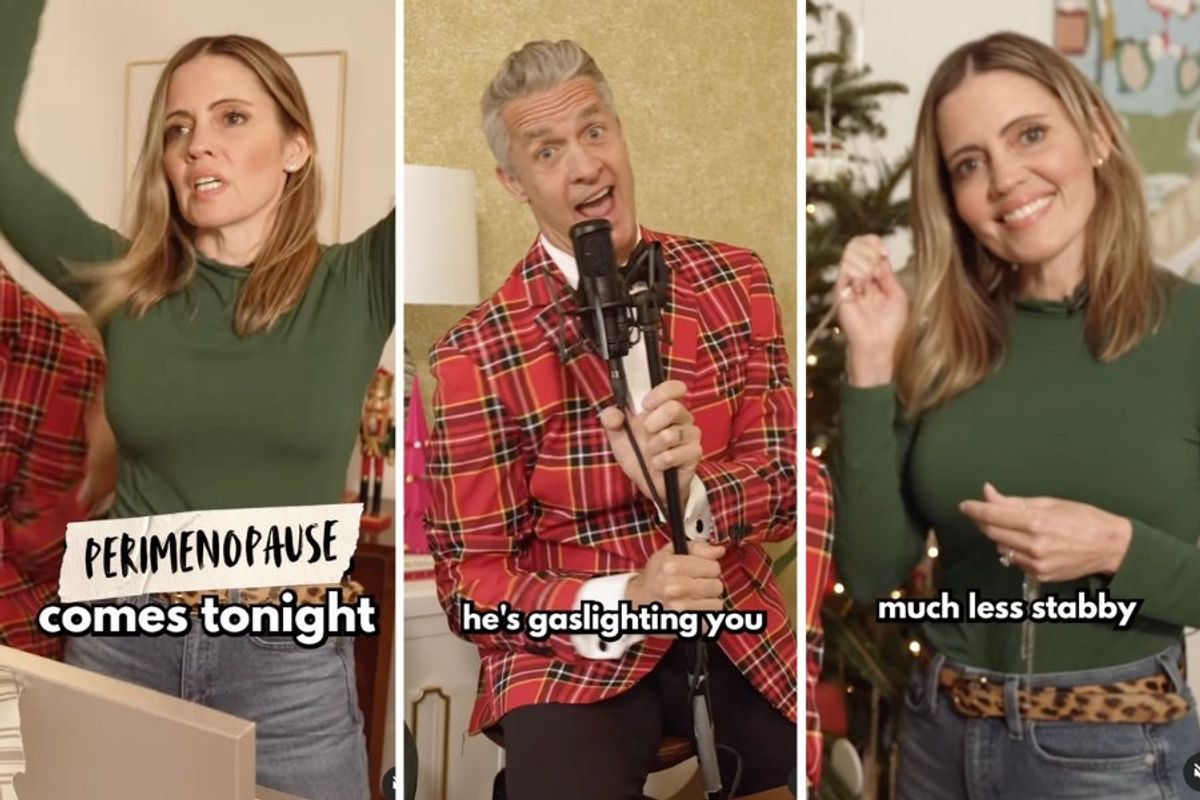 Kim and Penn Holderness in Christmas clothing
