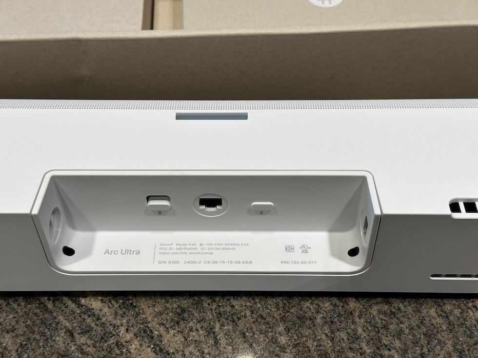 a photo of the ports on the back of the Sonos Arc Ultra soundbar