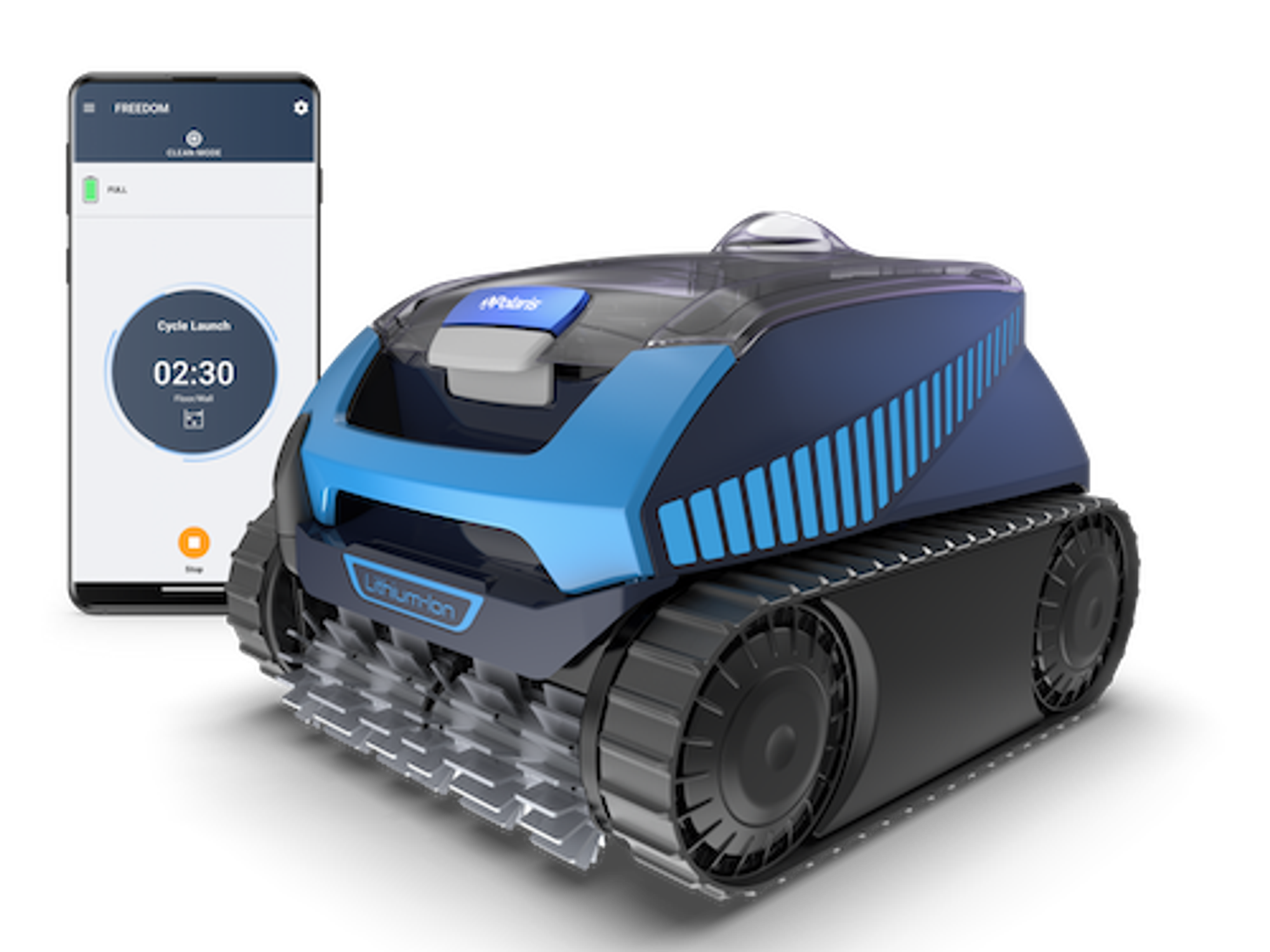 a product shot of Polaris Freedom Cordless Robotic Pool Cleaner
