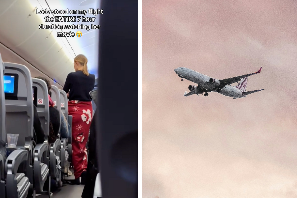 Woman stands for entire 7-hour flight and sparks massive debate on airplane etiquette