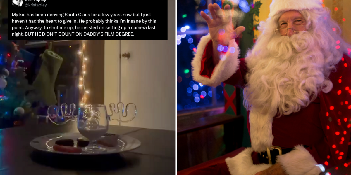 Dad uses slick video editing to convince his skeptical 8-year-old that Santa