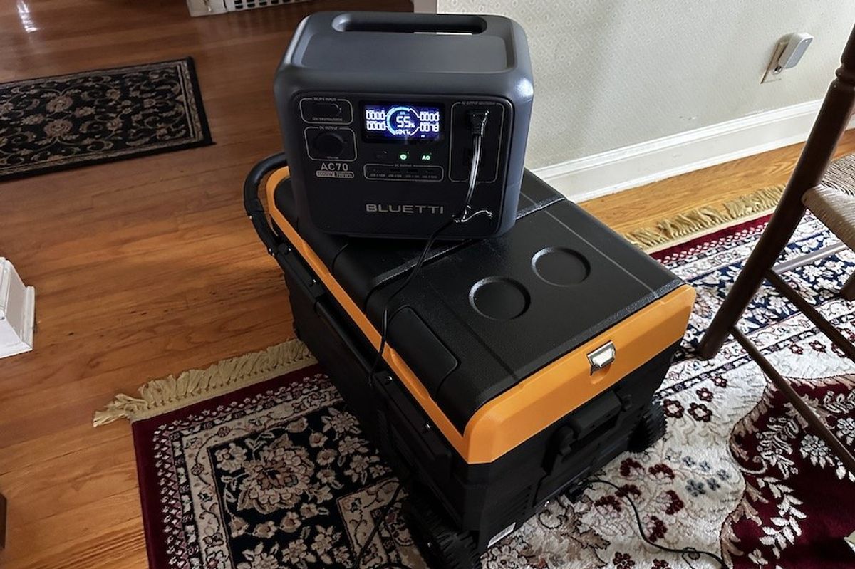 a photo of Bluetti AC70 powering BougeRV