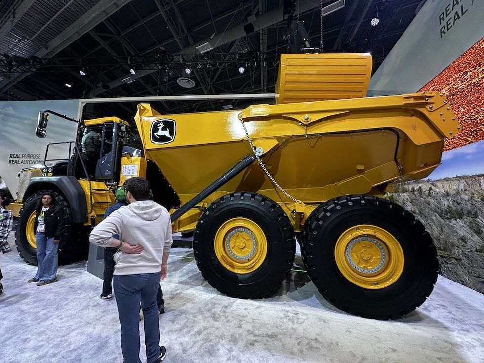 a photo of autonomous dump truck at CES