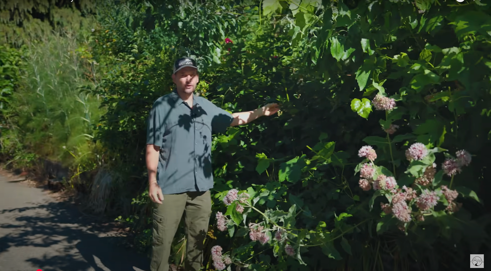 Andrew Millison at the edge of his yard