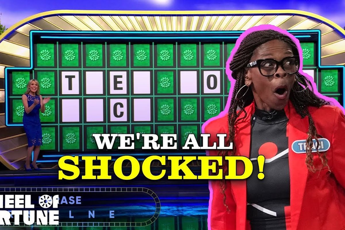 Wheel of fortune, surprised contestant