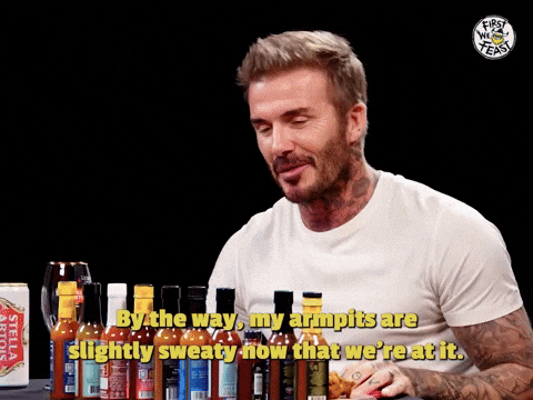 gif of David Beckham sweating