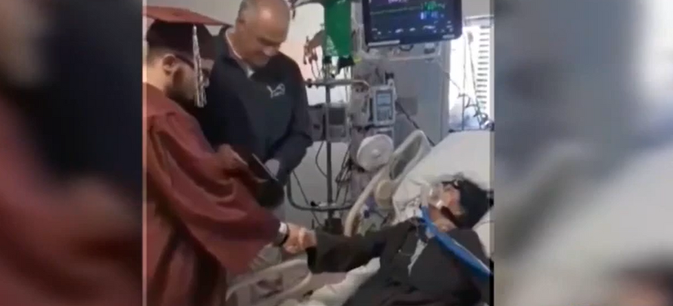 High school principal visits hospital so dying mom can see her son graduate