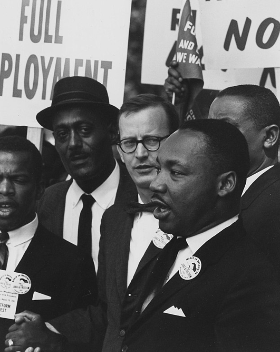 Martin Luther King Jr. participating in a protest