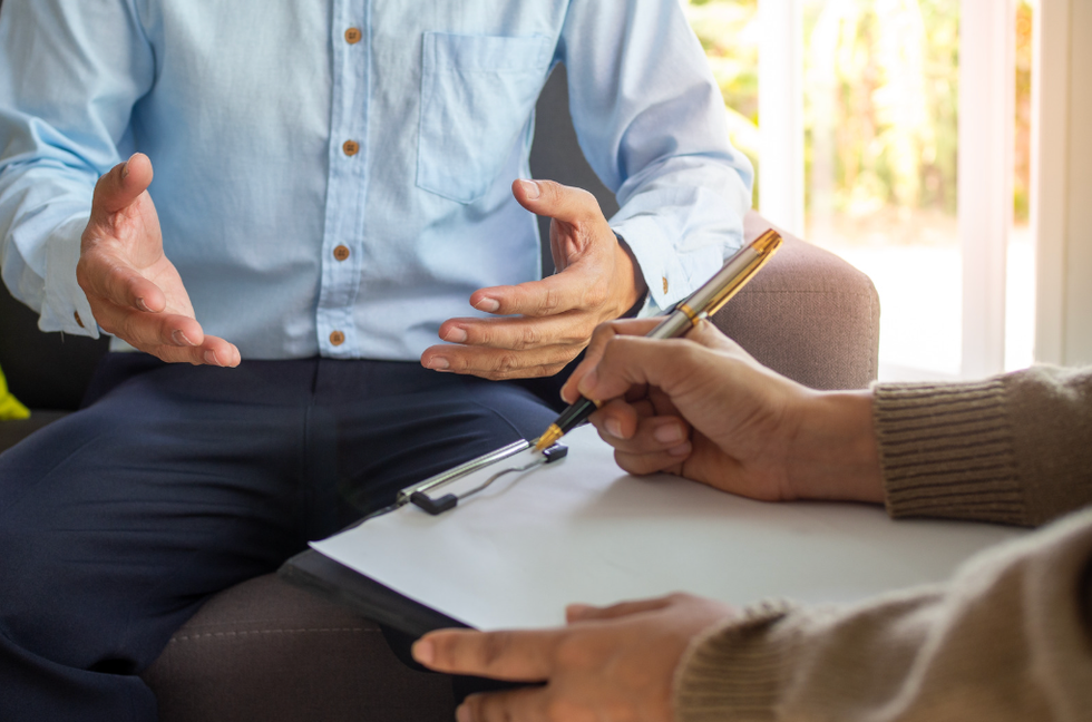 Close up of a therapy session