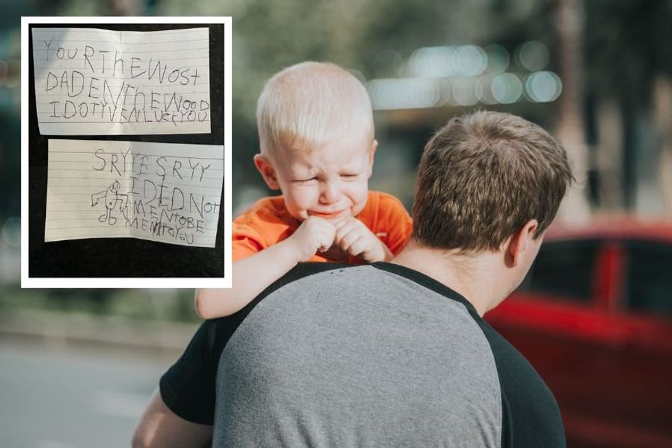 Dad shares the two wildly different notes from his 5-year-old son written 10 minutes apart