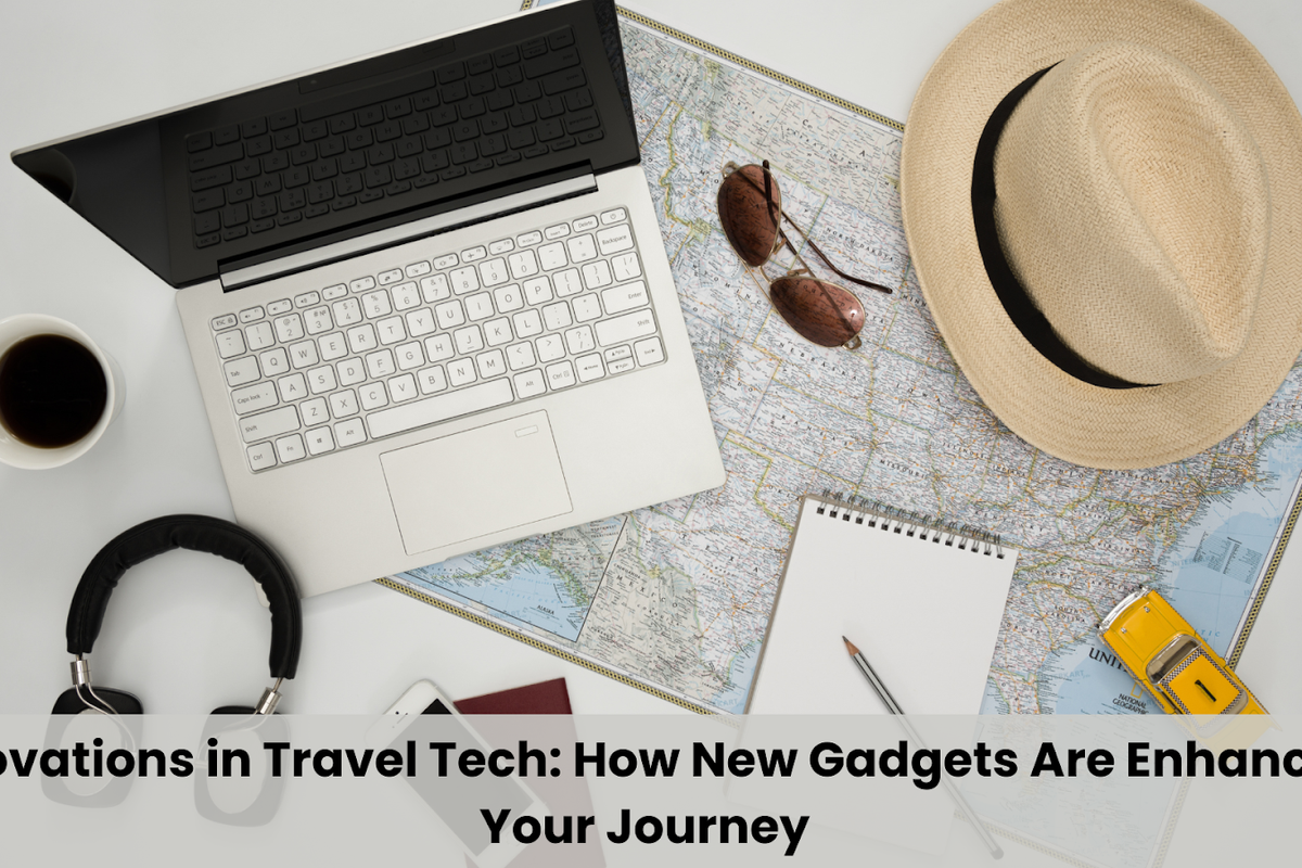 a photo of a laptop, cup of coffee, sunglasses, a hat, notebook and pen on top of a map on a desk.