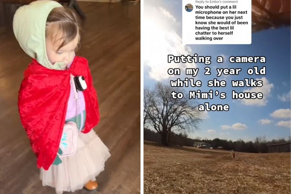 Mom puts a camera on her 2-year-old daughter as she takes a solo journey to 'Mimi's house'