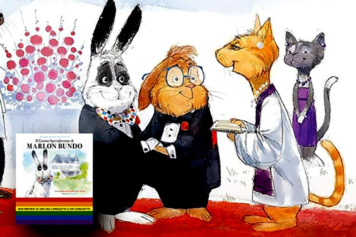 Coniglio gay e l’uomo principessa in cattedra