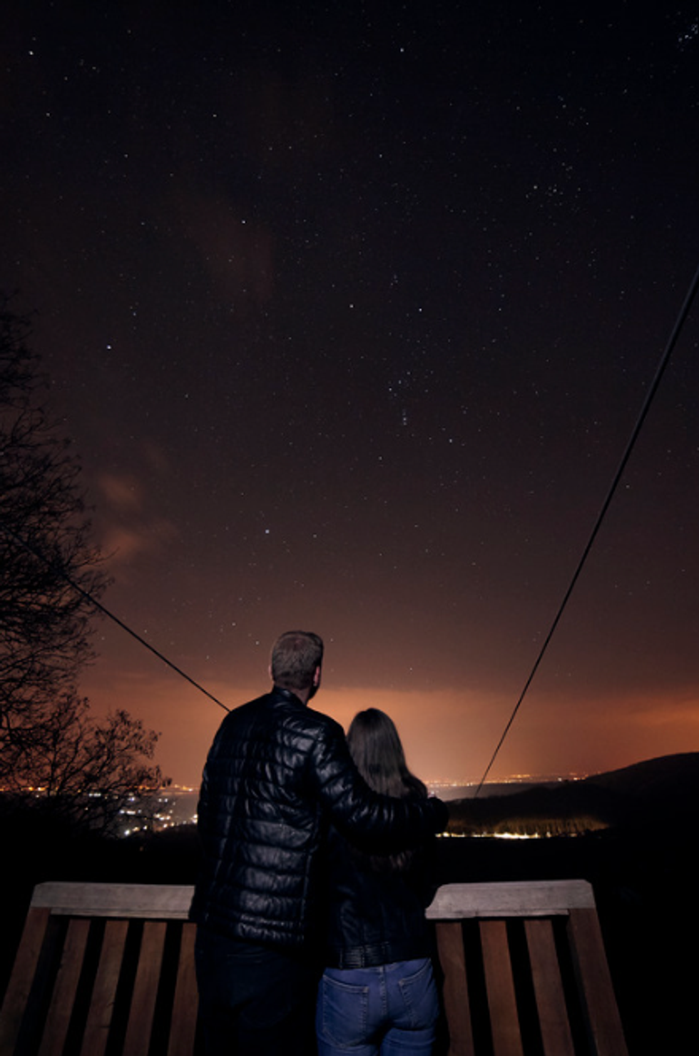 Couple star gazing