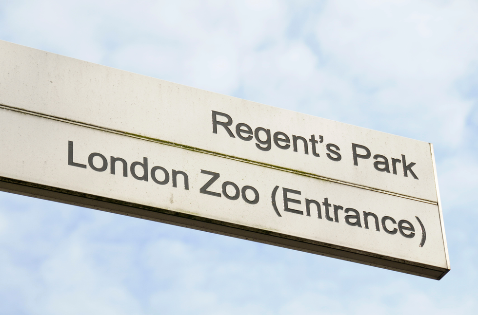 Sign of London Zoo's entrance