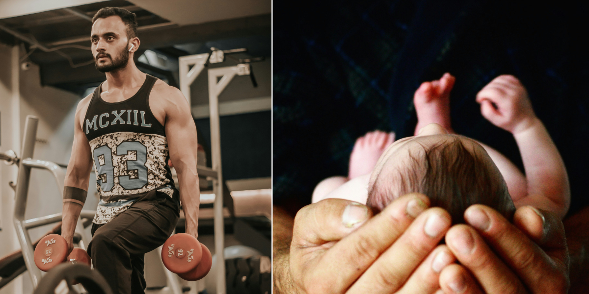 Husband says men should spend 9 months achieving peak physical condition before trying for a baby.