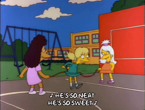 gif of kids playing on a playground from "The Simpsons"