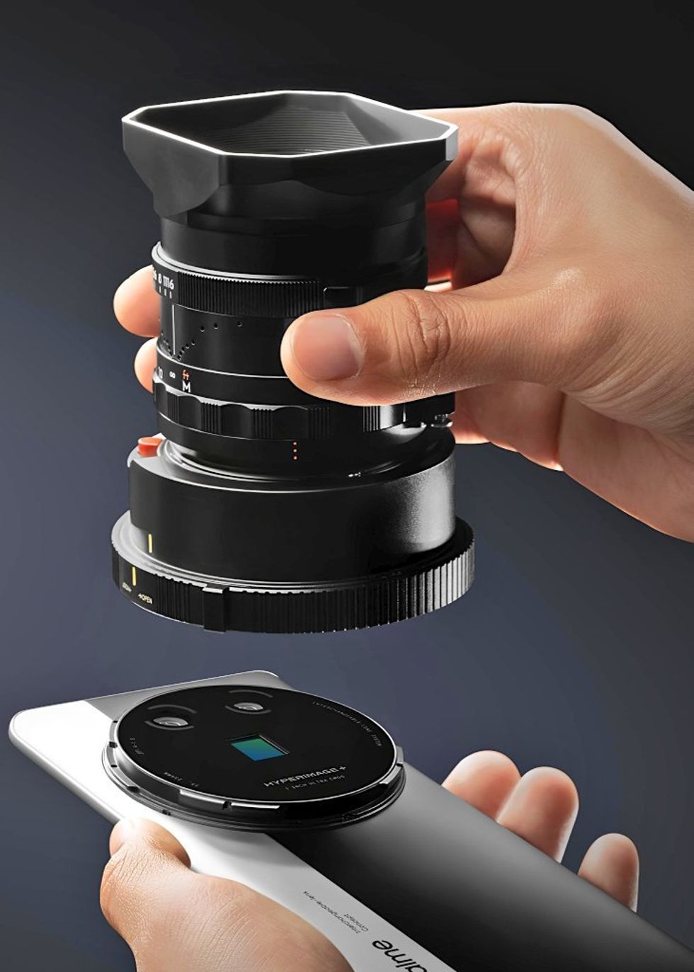photo of realme Ultra smartphone and lens