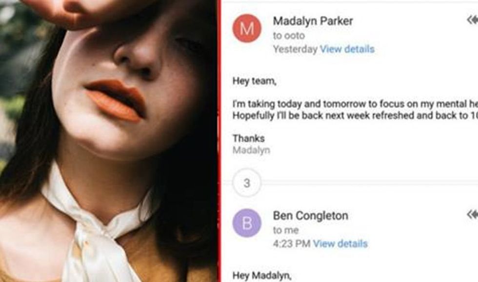 Woman told her coworkers she was taking a mental health day. Her boss responded immediately.