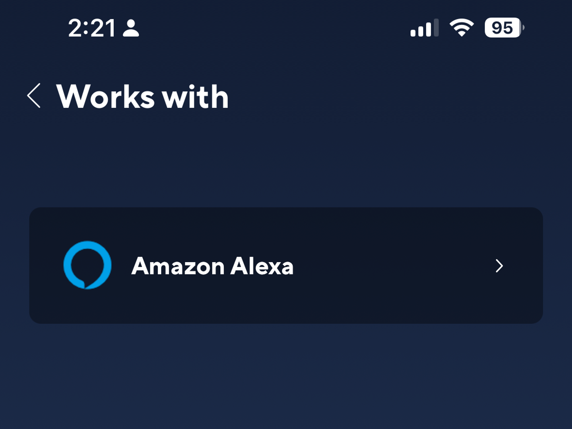 screenshot of Works with homescreen in U-Home app
