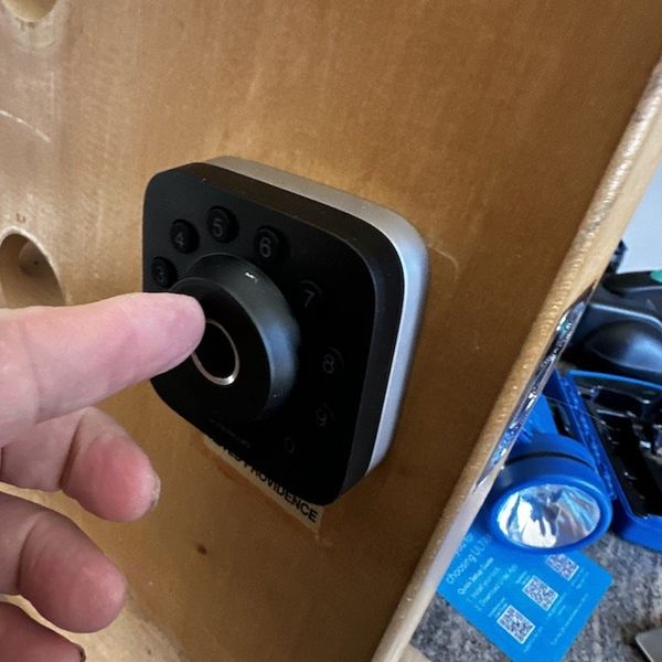 photo of fingerprint setup on U-Tec Ultraloq U-Bolt Pro Wi-Fi Smart Deadbolt Lock