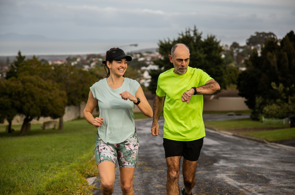 running, father and daughter, parents, good dads