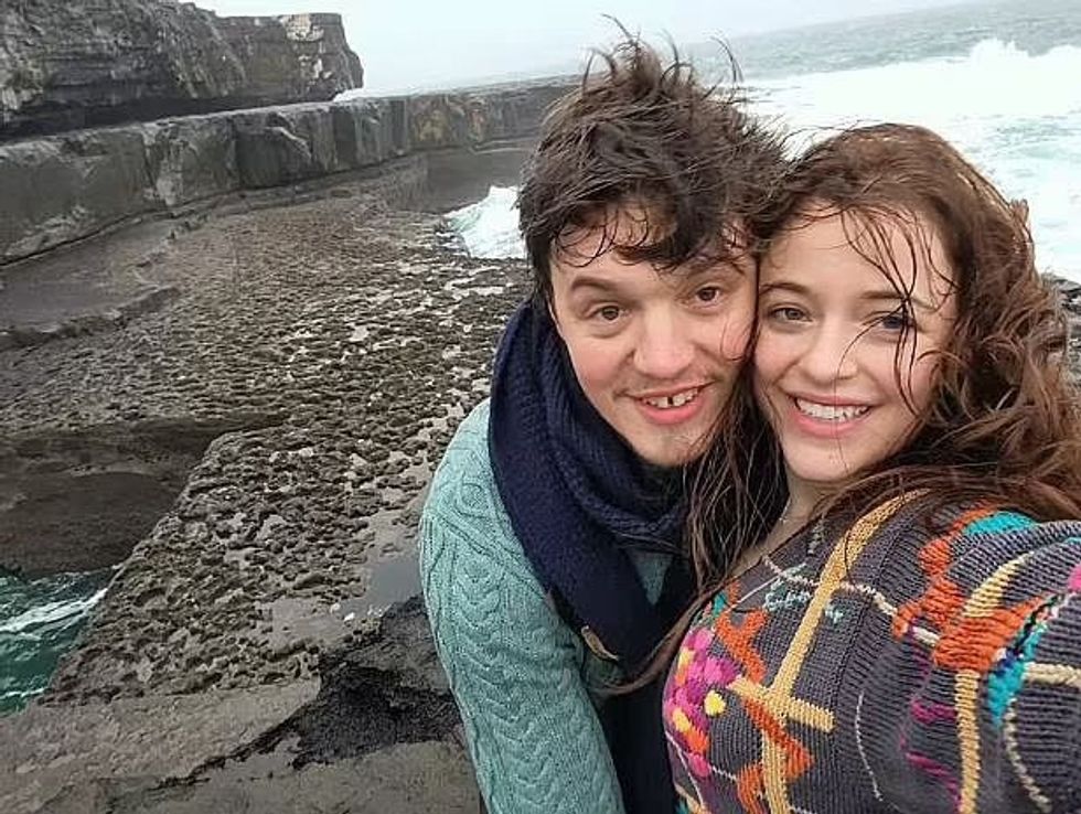 couple, selfie by the water