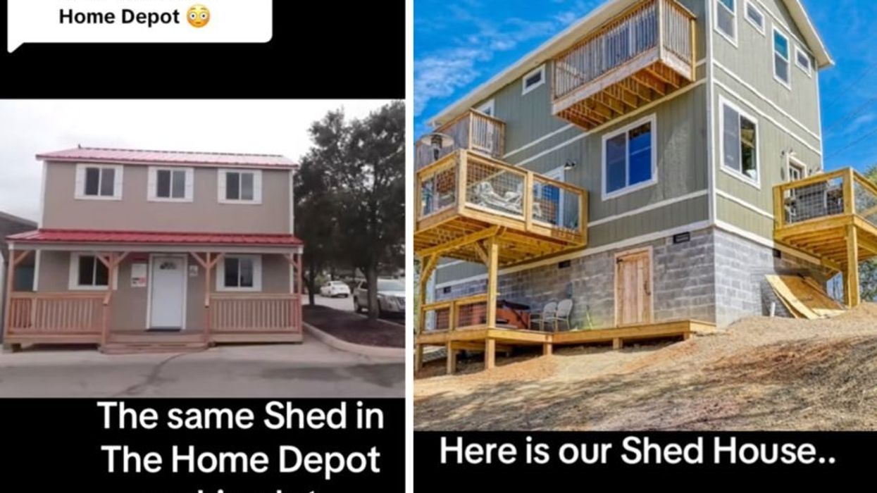 Mom and daughter turn Home Depot Tuff Shed into a full blown swanky house -  Upworthy, image size:1245x700