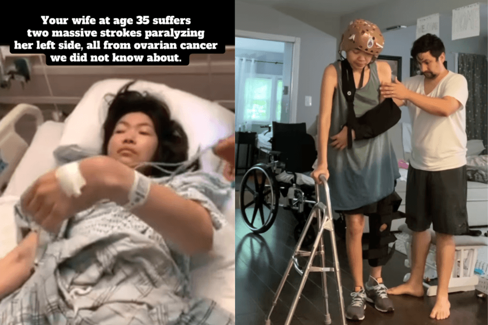 Husband documents his 35-year-old wife's recovery from strokes in emotional video