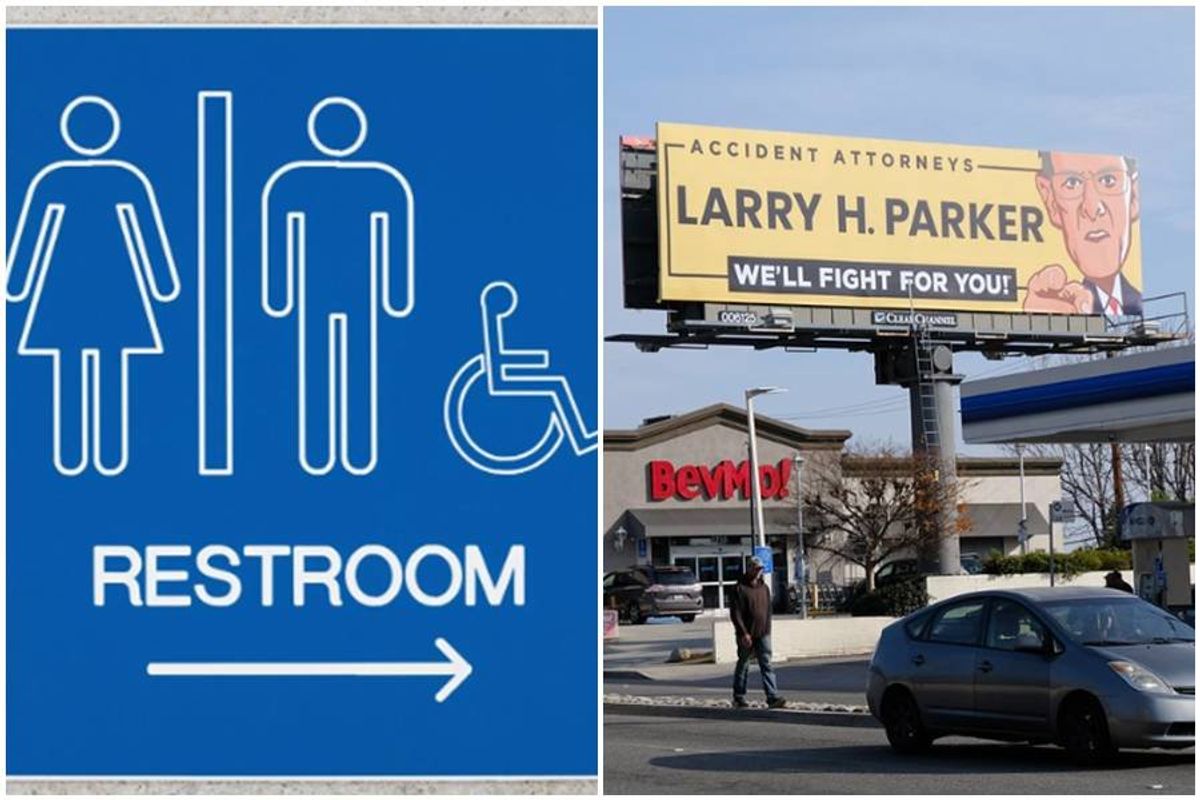 usa, america culture shock, lawyer billboards, bathroom stalls, american bathrooms, us tourists, us culture