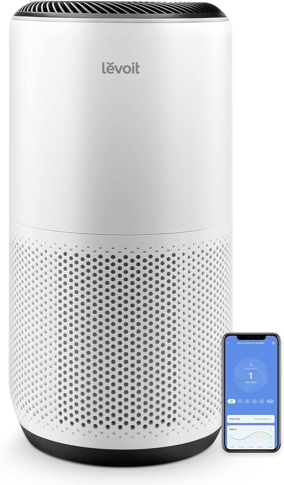 product shot of Levoit Air Purifier for Large Rooms with Air Quality Monitoring