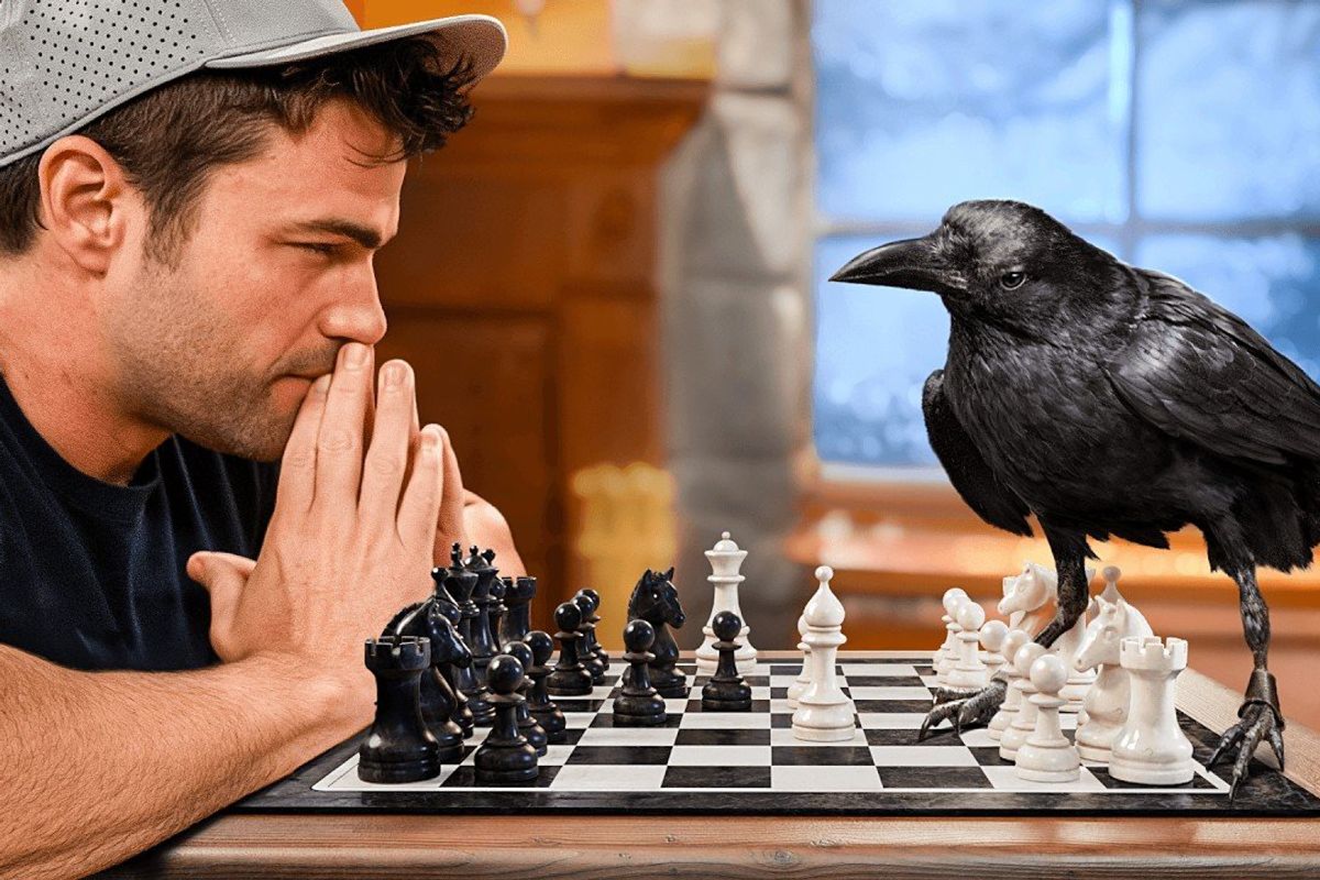 mark rober, crow intelligence, puzzle challenge, crows, smart animals