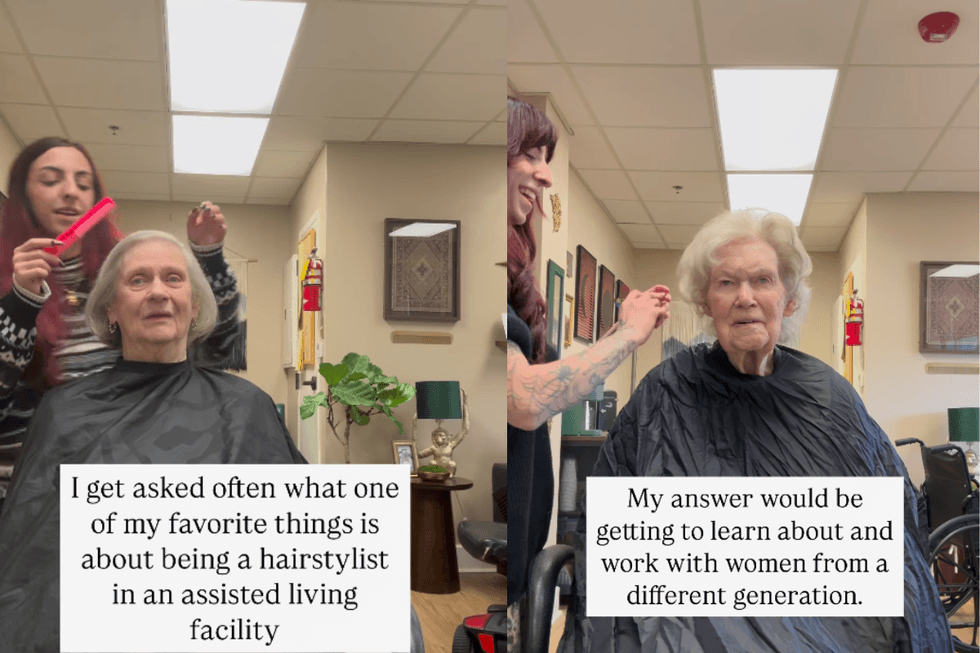 Young hairstylist chooses to work in assisted living home's salon, helps older women feel beautiful