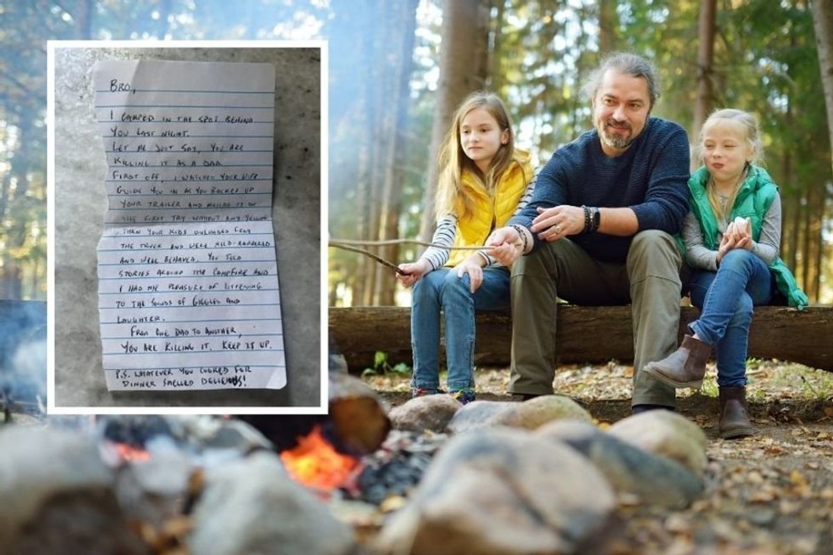 handwritten notes, wholesome, dads, great dads, camping, camping with kids, camping tips, camping near me