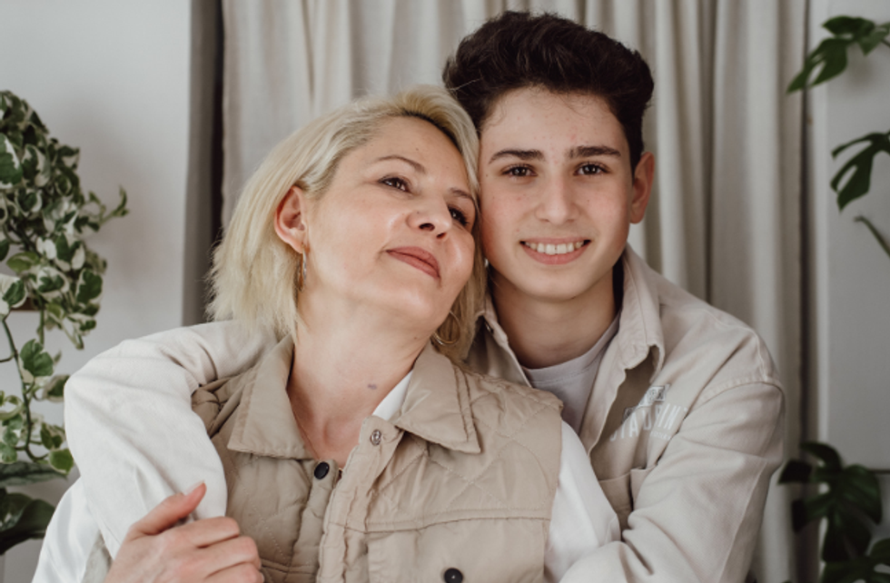 teen, mom, parent and child, happy family, mom and son hugging