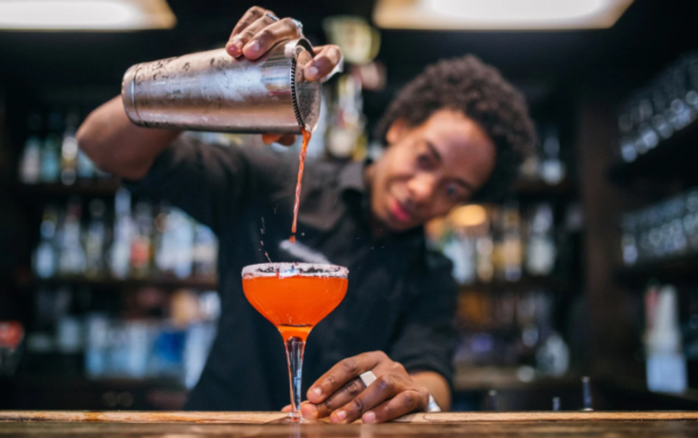 drinks, bartender, mixology, orange drinks, cool bartender, salted rim,