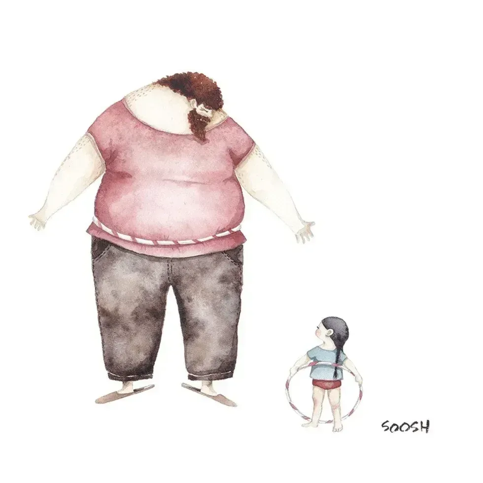 parenting, dads, daughters, fathers, art, artwork, hula hoop