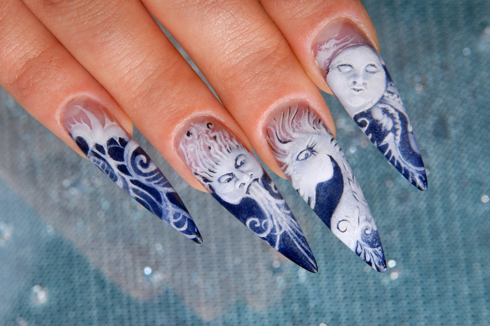 3D nail design, acrylic nail set, nail art, nails, 3D