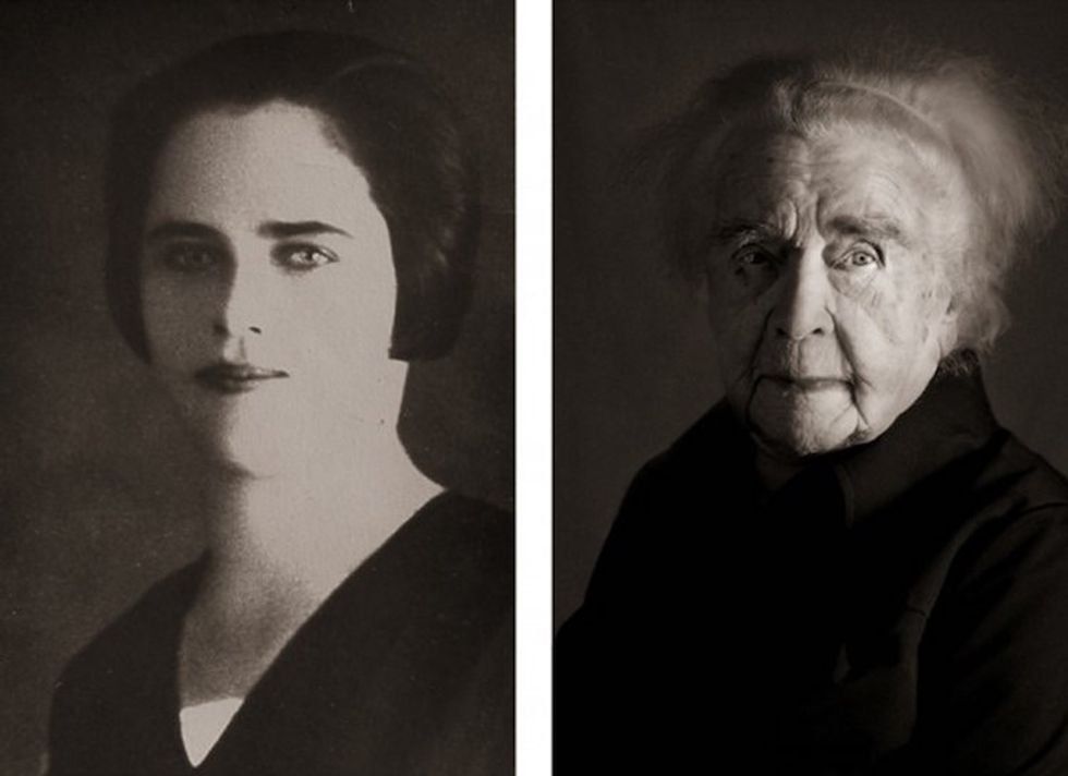 aging, photos, older people with their younger selves, aging process, 100 years old