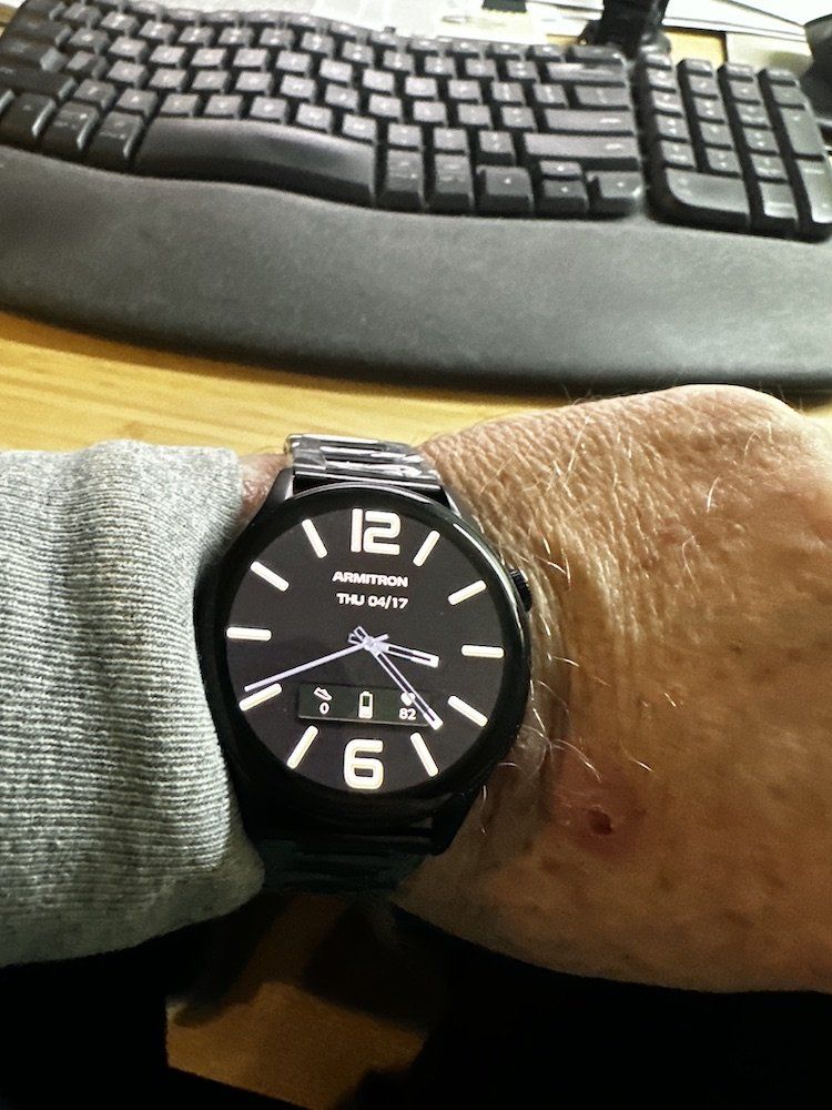 a photo of Armitron Connect Quantum Smartwatch on a man's wrist.