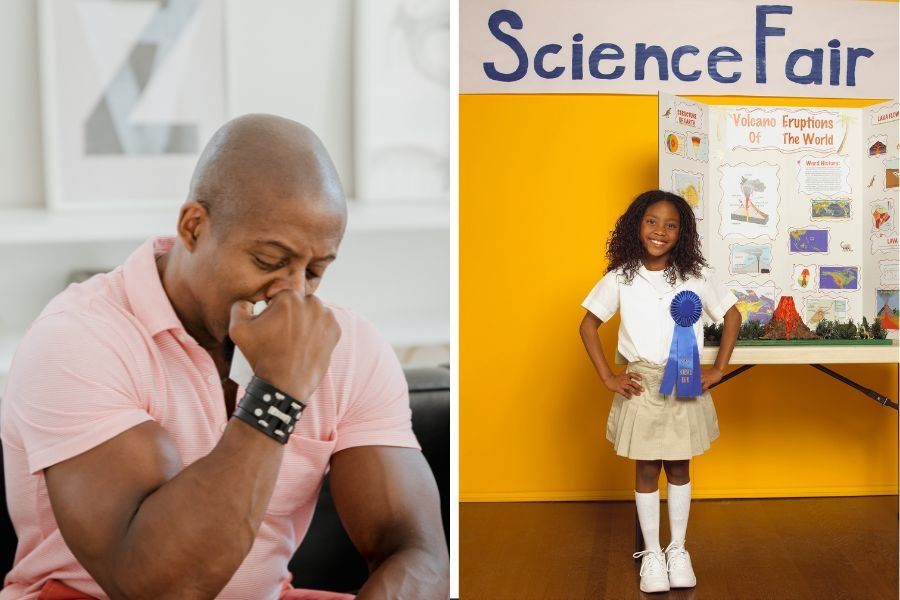 dad cries; dad crying; proud dad; fatherhood; dad cries at school awards; positive news