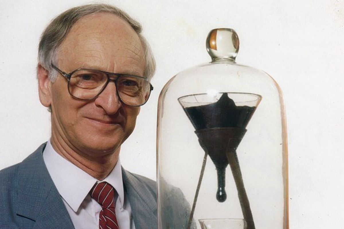 pitch drop experiment, tar pitch, solid or liquid, physics, world's longest experiment