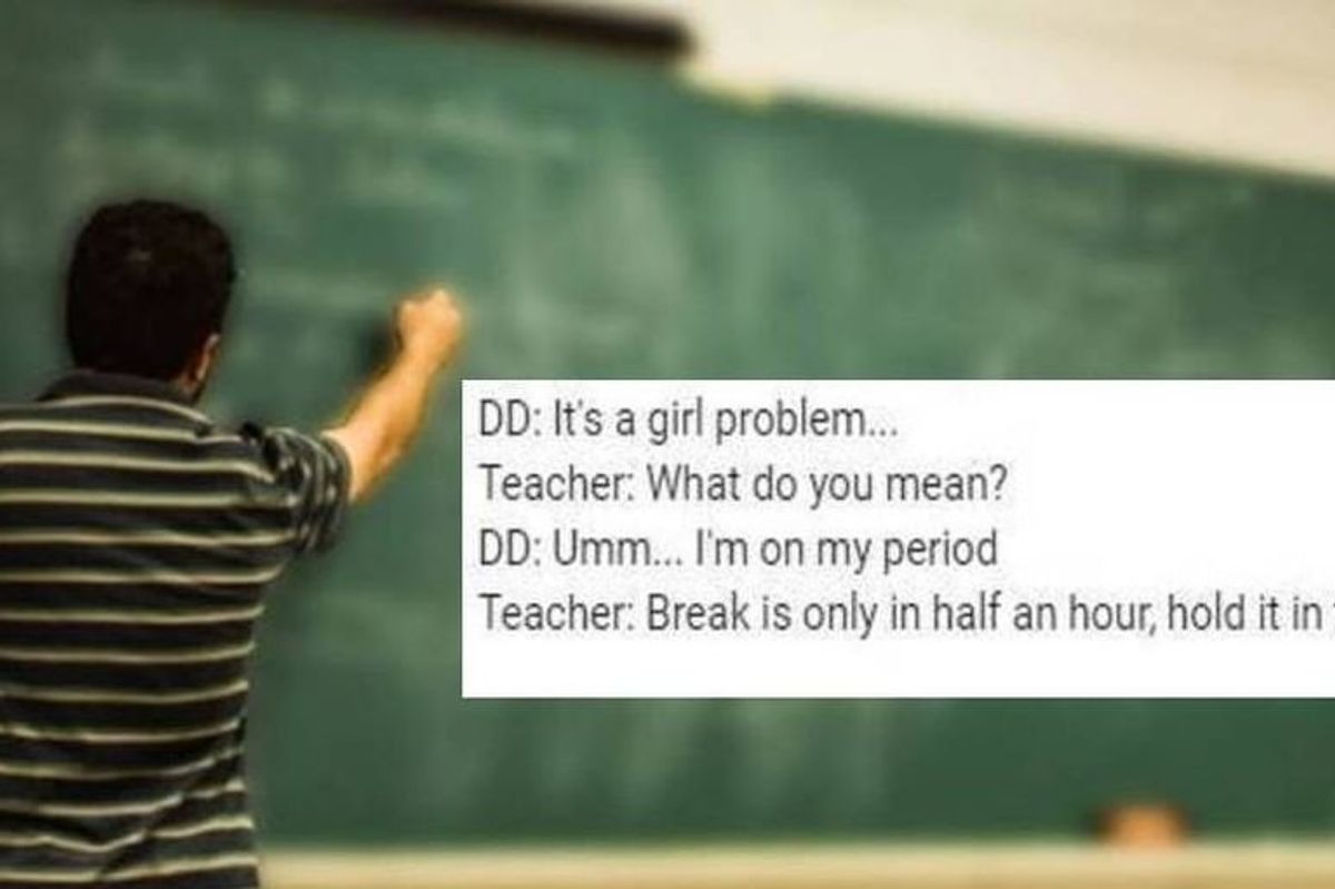 period, menstruation, getting period in class, period leaks