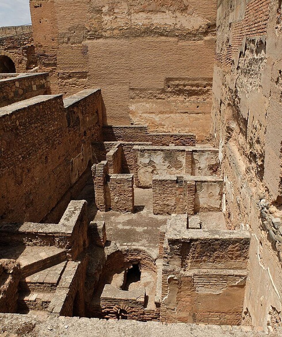 baths inside the Alcazaba, Alhambra, granada, spain, waterworks