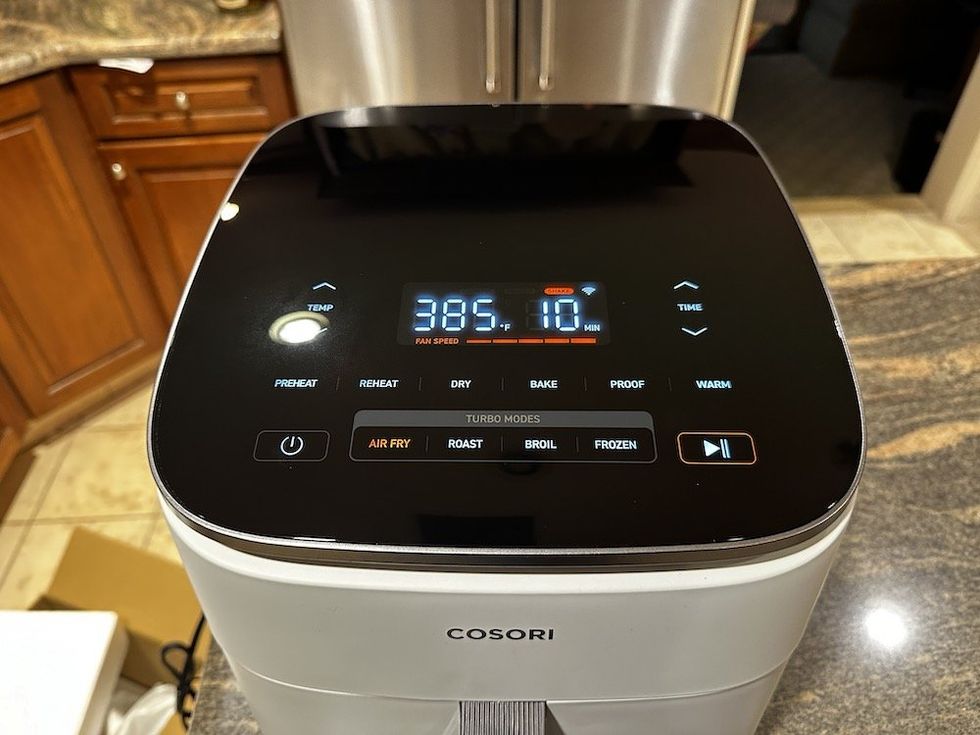 photo of the top of Cosori TurboBlaze 6-Quart Smart Air Fryer