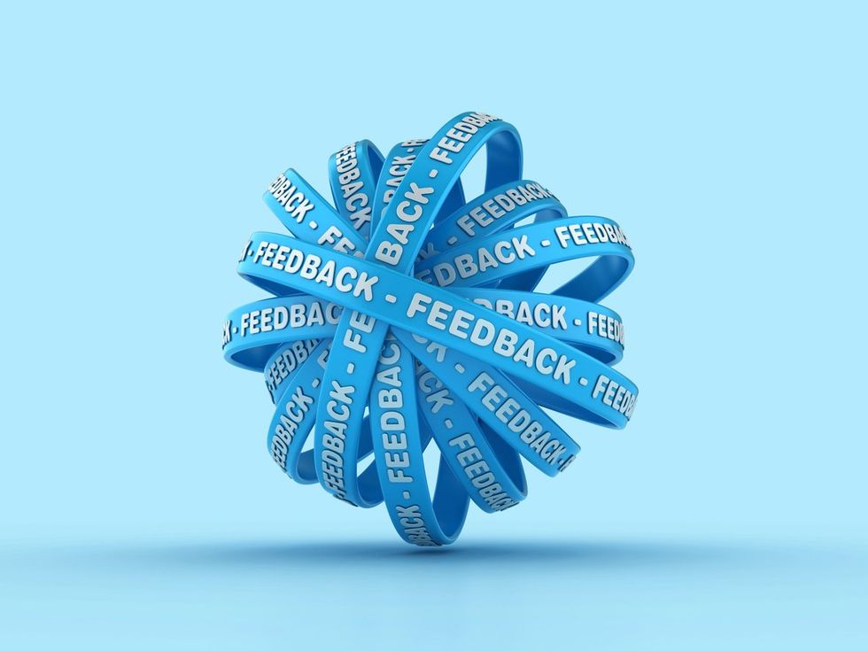 Circular Ribbons with FEEDBACK Word stock photo