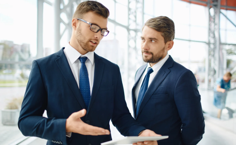 insults, coworkers, work, men in business suits, reports, rude