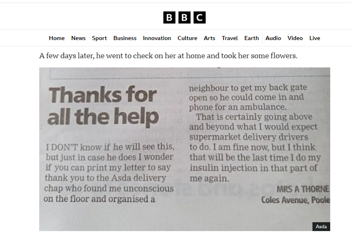 Delivery driver, Asda, Poole, hero