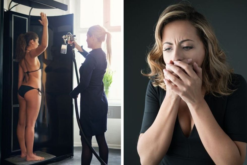 Woman is shocked after learning the gross hygiene technique people use to make their spray tans last
